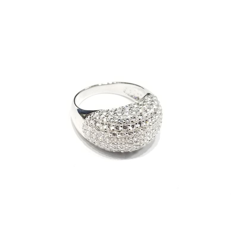 Medium Solid Stones Cocktail CZ Ring (Sterling Silver)