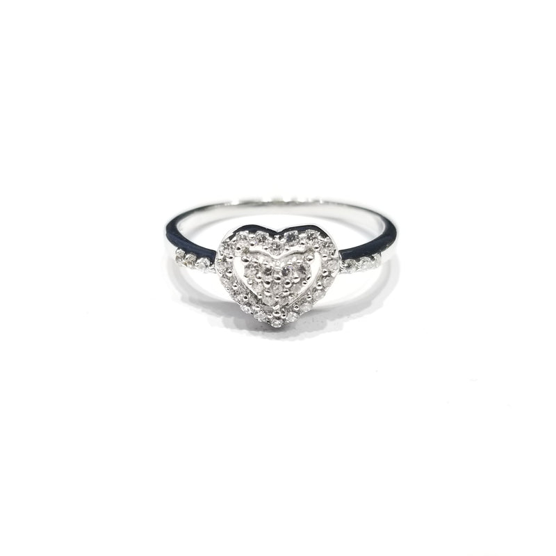 Heart Shaped CZ Ring (Sterling Silver)