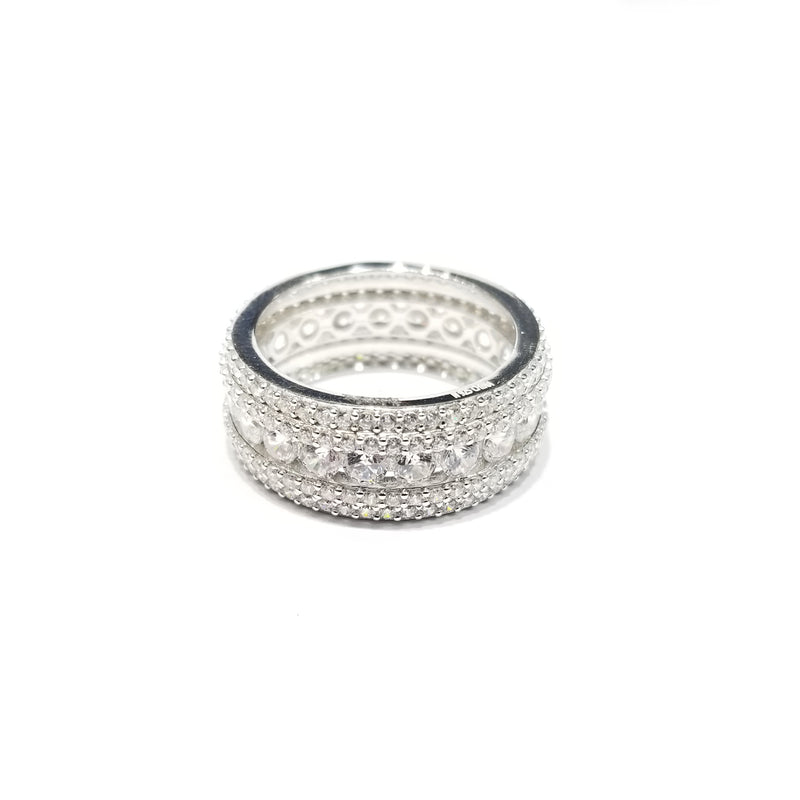 Iced Out CZ Ring (Stonesall angles) (Sterling Silver)