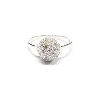 Round Ball CZ Ring (Sterling Silver)