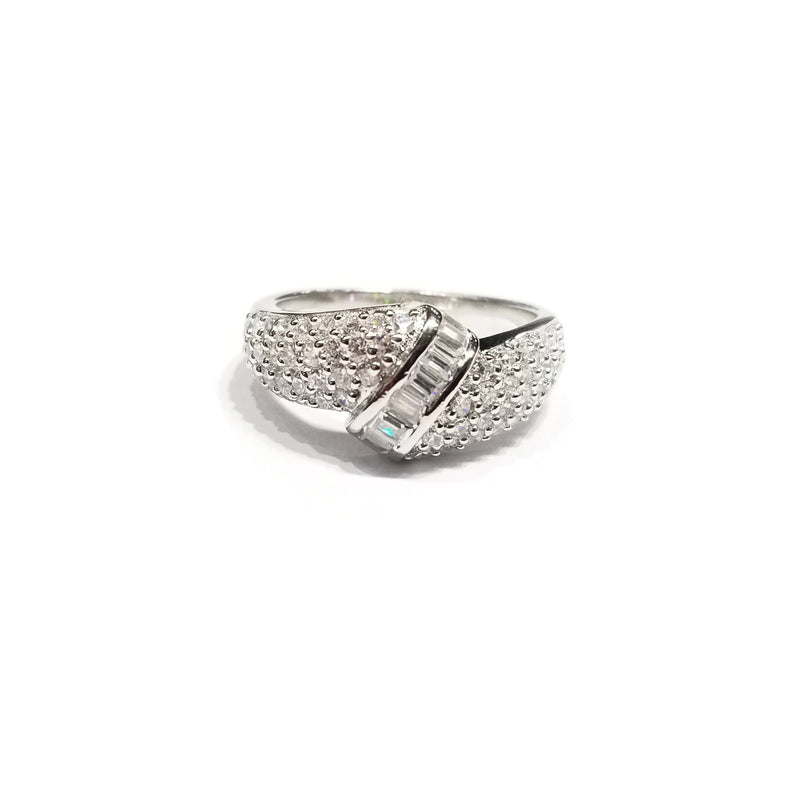 Crystallized Merged Band CZ Ring (Sterling Silver)