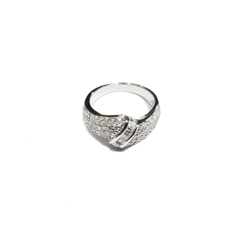 Crystallized Merged Band CZ Ring (Sterling Silver)