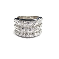 Five Row CZ Cocktail Ring (Silver)