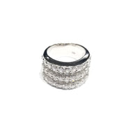 Five Row CZ Cocktail Ring (Silver)