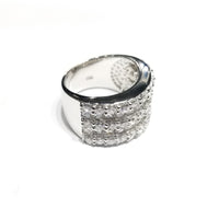 Five Row CZ Cocktail Ring (Silver)