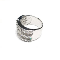 Five Row CZ Cocktail Ring (Silver)