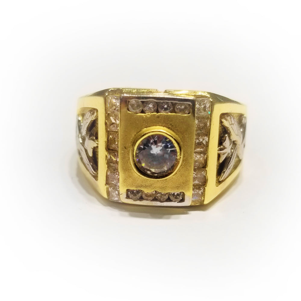 Squared Iced Out CZ Ring (14K)