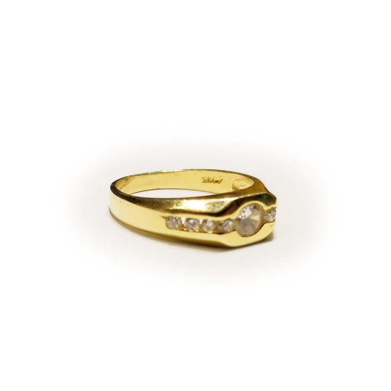 Fancy CZ Crystal Women's Yellow Gold Ring (18K)