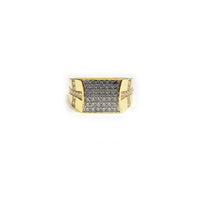 Solid CZ Crystal Cocktail Yellow Gold Ring (14K)