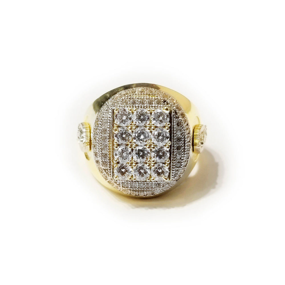 Large Oval CZ Crystal Cocktail Yellow Gold Ring