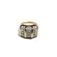 CZ Crystal Grill Yellow Gold Iced Out Hi Hop Ring (14K)