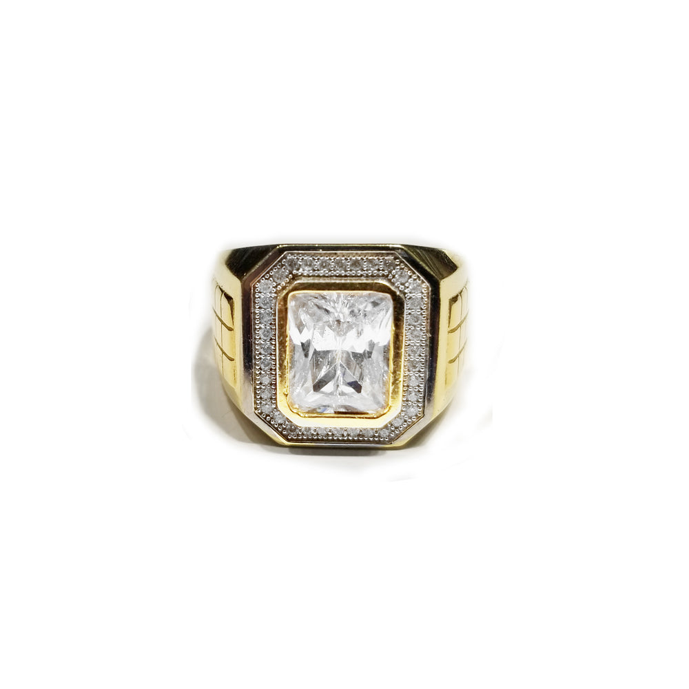 Pave Halo Radiant Cut Ring (14K)