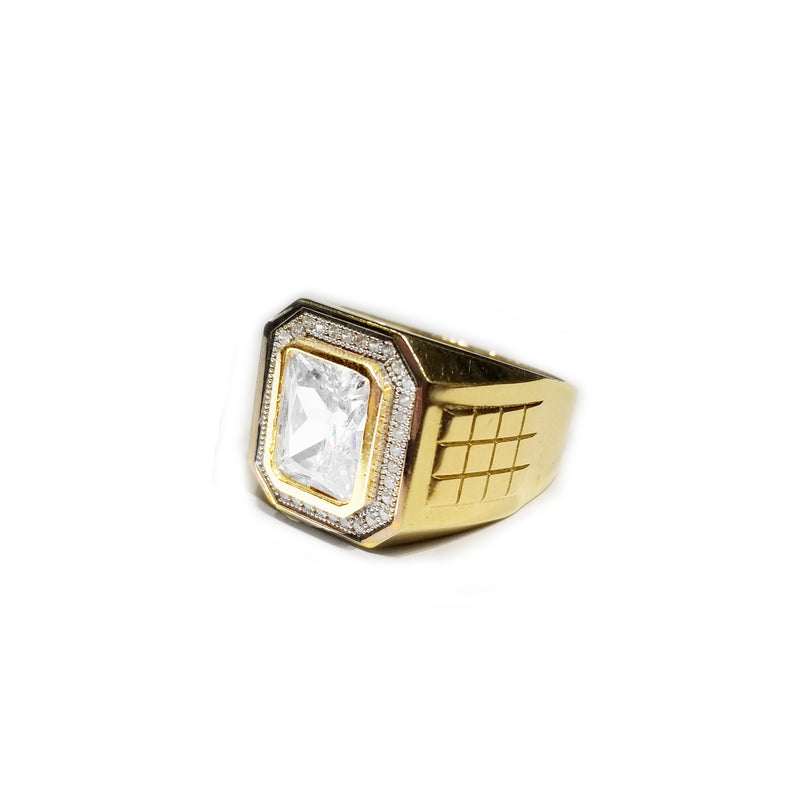 Pave Halo Radiant Cut Ring (14K)