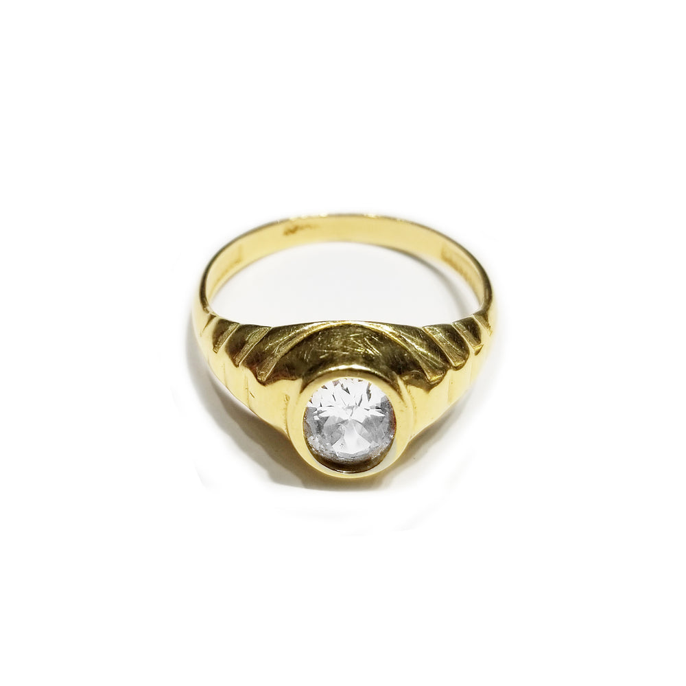 Oval Bezel Set Ring (14K)