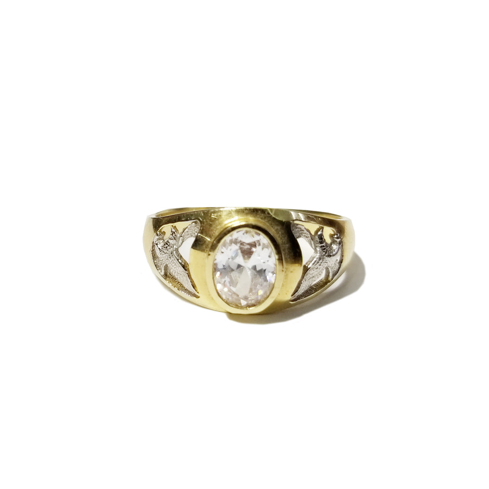 Oval CZ Eagle Ring (14K) Popular Jewelry New York