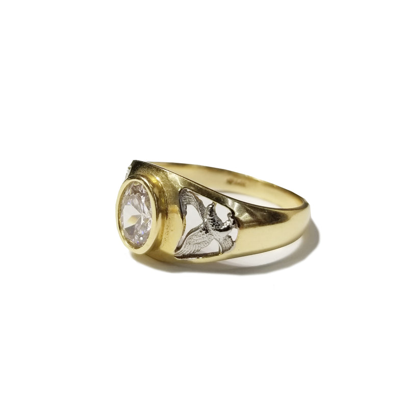 Oval CZ Eagle Ring (14K) Popular Jewelry New York