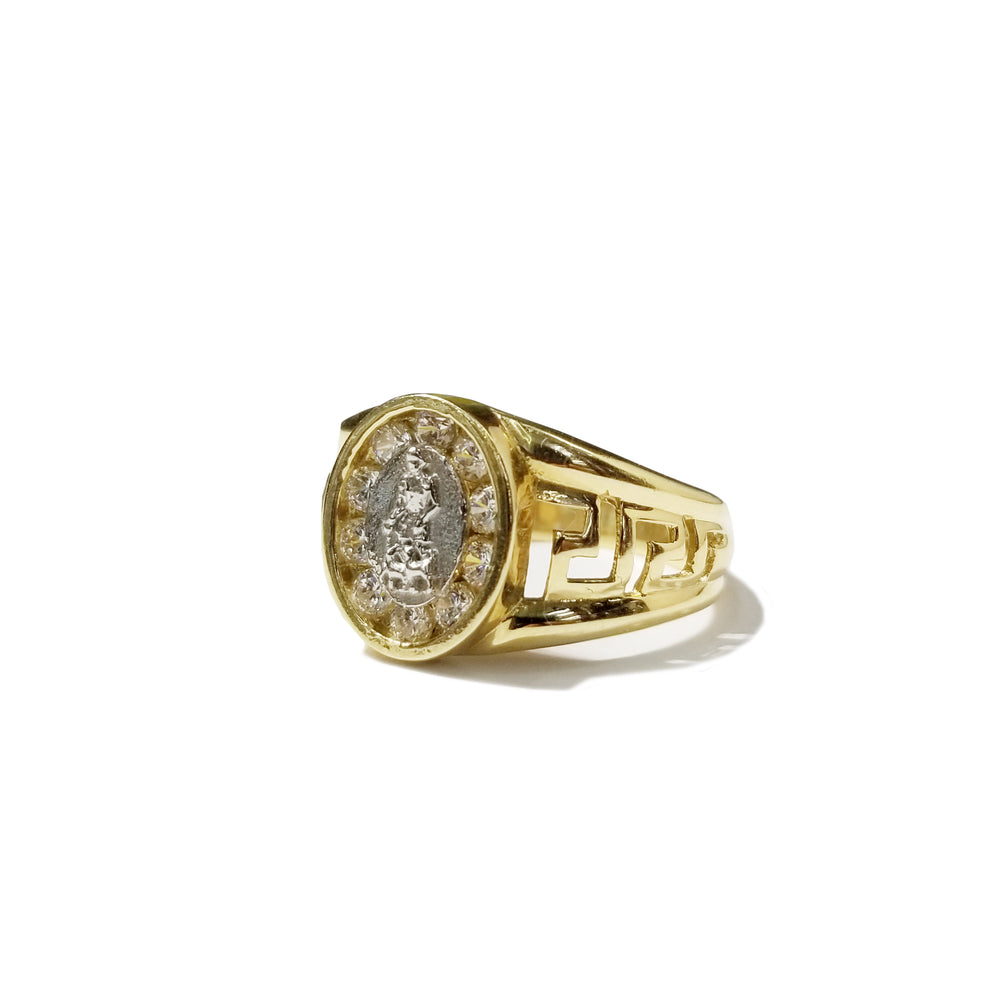 Saint Two-Toned Gold CZ Crystals Ring (14K)