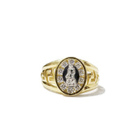 Saint Two-Toned Gold CZ Crystals Ring (14K)
