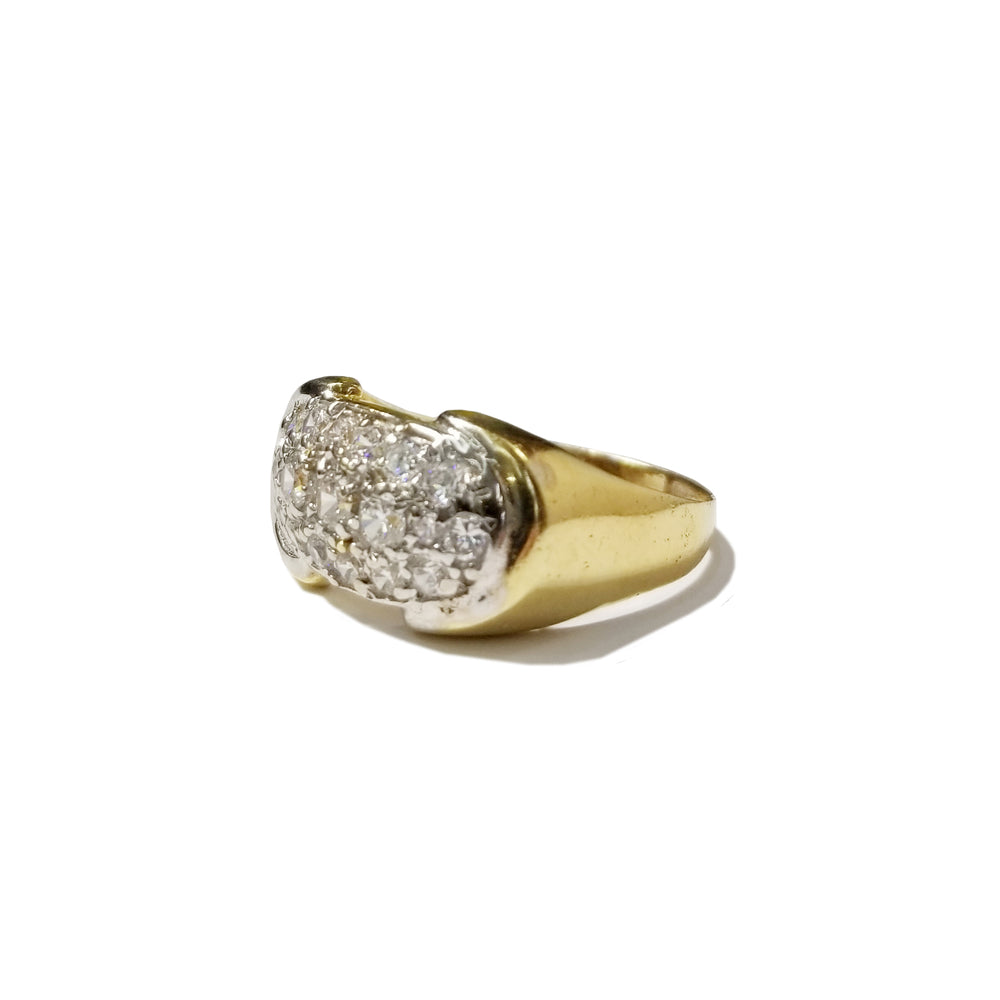Ovale Iced Out CZ Crystals Ring (14K)