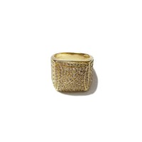 Large Iced Out Hip Hop Yellow Gold Ring (14K)