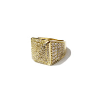 Large Iced Out Hip Hop Yellow Gold Ring (14K)