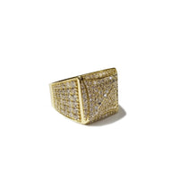 Large Iced Out Hip Hop Yellow Gold Ring (14K)
