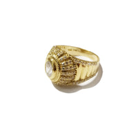 Icey CZ Crystalized Yellow Gold Ring (14K)