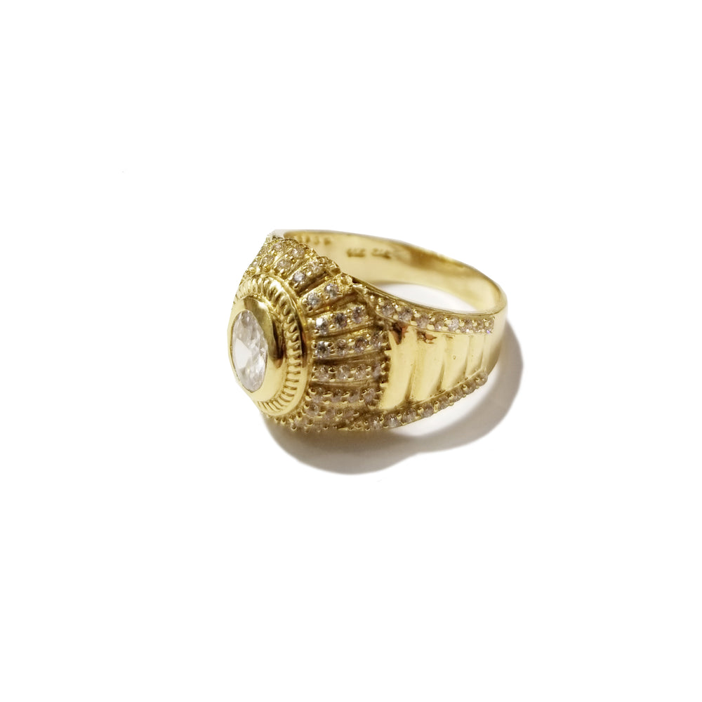 Icey CZ Crystalized Yellow Gold Ring (14K)