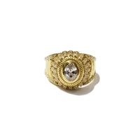 Icey CZ Crystalized Yellow Gold Ring (14K)