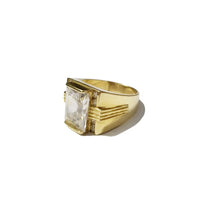 White Emerald cut Ring (14K)