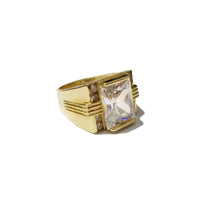 White Emerald cut Ring (14K)