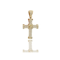 Diamond Wrapped Cross Yellow Gold Pendant (14K)