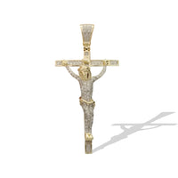 Diamond Jesus Christ Cross Two-Toned Gold Pendant (10K)