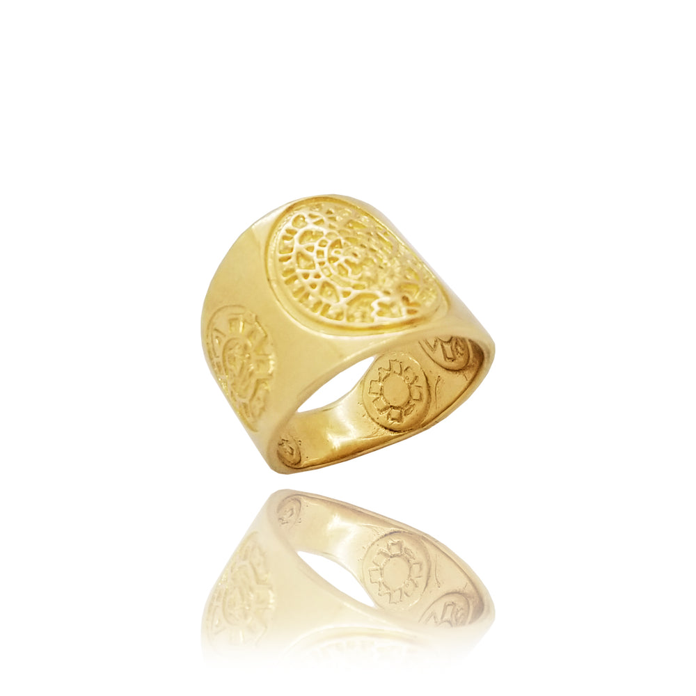Tribal Yellow Gold Ring (14K)