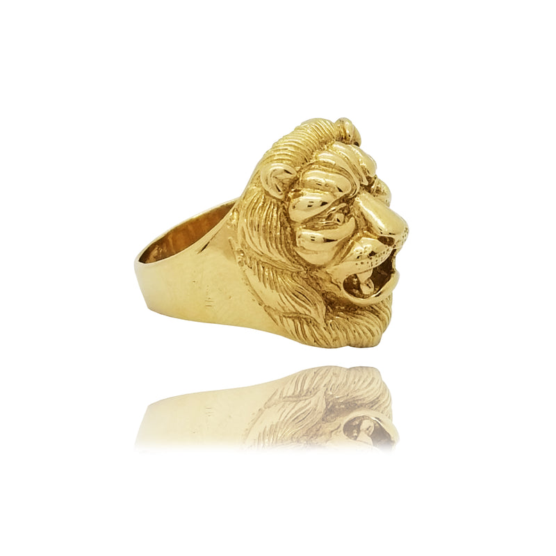 Lion Yellow Gold Ring (14K)
