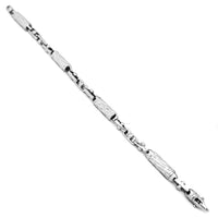 Hollowed Cylindrical White Gold Bracelet (14K).