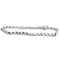 Detailed Cross Cylinder White Gold Bracelet (14K).