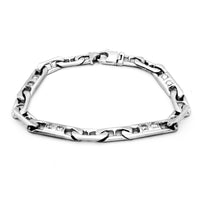 Solid Figaro Mariner CZ Bracelet (14K) Popular Jewelry New York