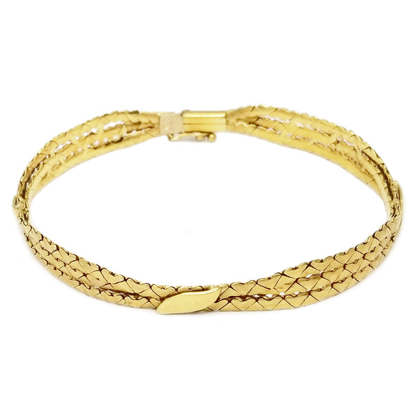 Three Ropes Yellow Gold Bracelet (14K)
