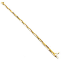Curved Two-Toned Gold Bracelet (14K).