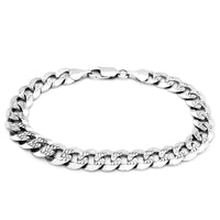 Crusted Cuban White Gold Bracelet (14K).