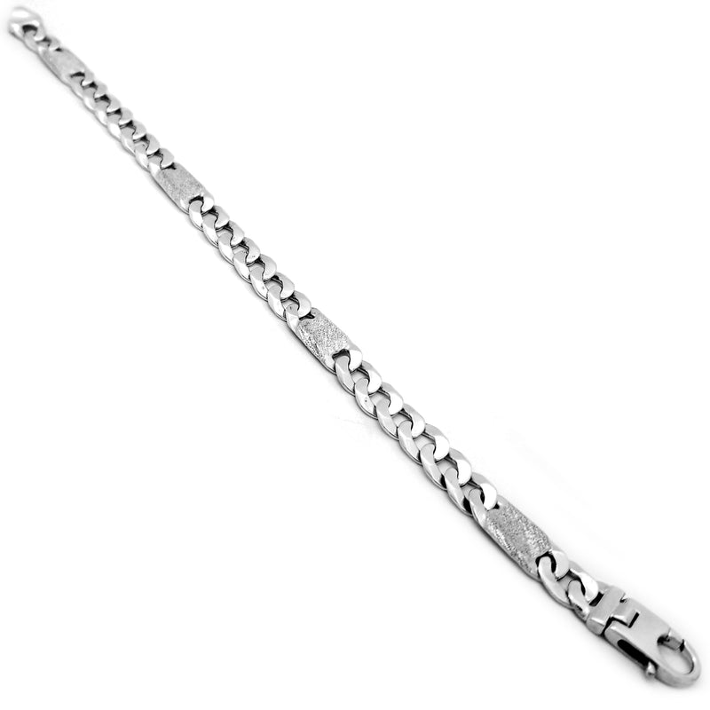 Solid Figaro Tiger-Eye Link Bracelet (14K) Popular Jewelry New York