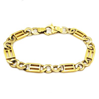 Bracelet à maillons creux en oeil de tigre (14K) Popular Jewelry New York