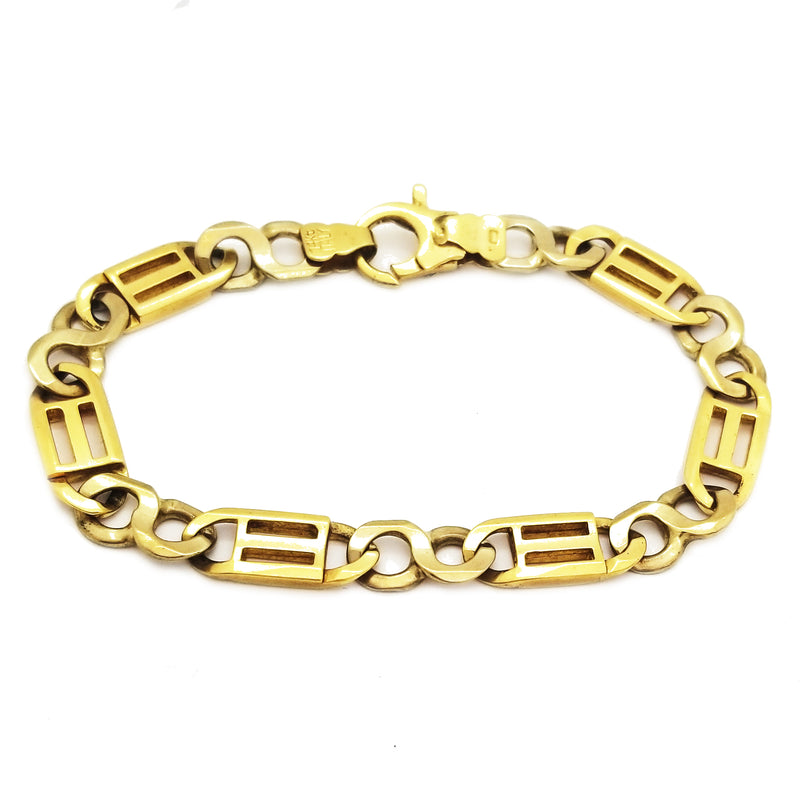 Hollow Tiger-Eye Link Bracelet (14K) Popular Jewelry New York