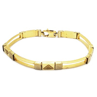 Hollowed Triangular Design Yellow Gold Bracelet (14K).