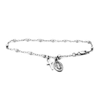 Cross & Virgin Mary Cable Beaded Bracelet (14K).
