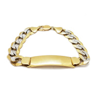 Two-Tone Curb Link ID Bracelet (14K).
