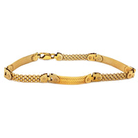 Mesh/Solid Yellow Gold Bracelet (14K)
