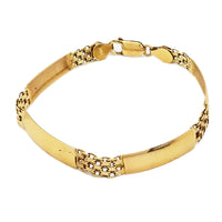 Mesh & Curved Dilaw nga Gold Bar Bracelet (14K)