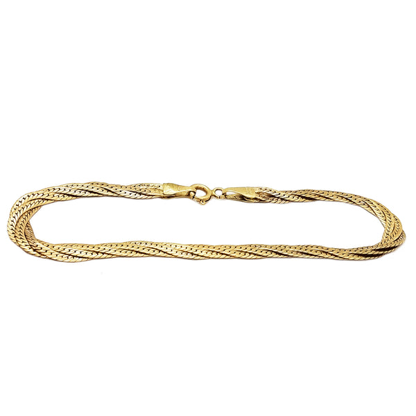 Twisted Triple Rope Yellow Gold Bracelet (14K)